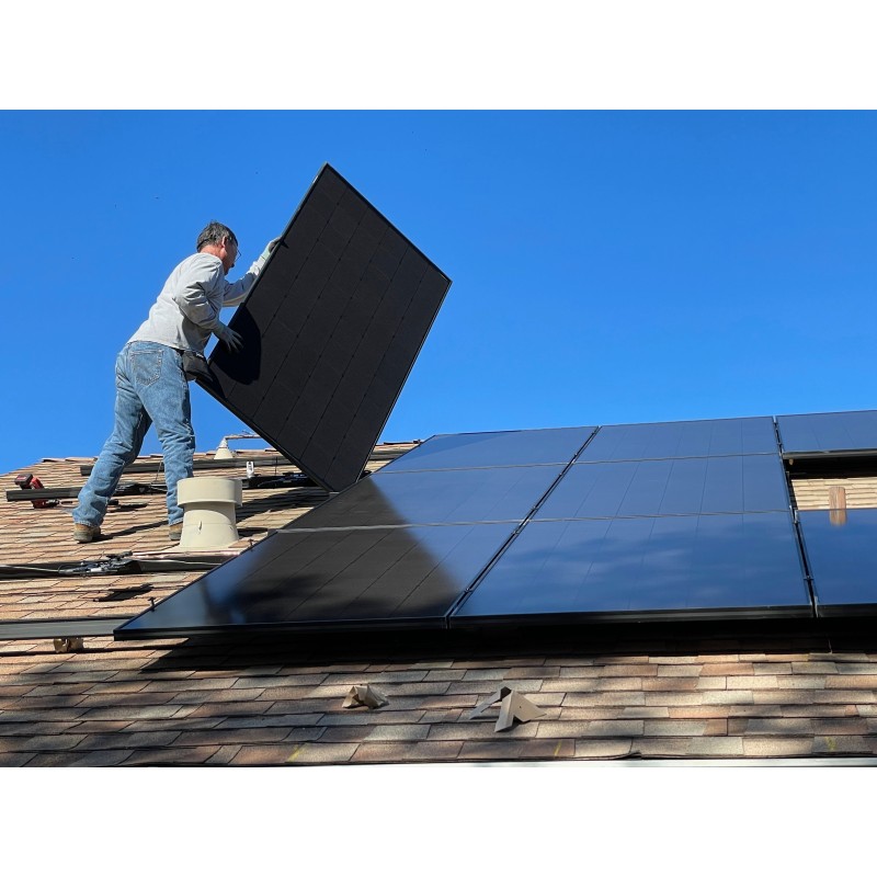 Photo of a solar installation on a roof Photo of a solar installation on a roof